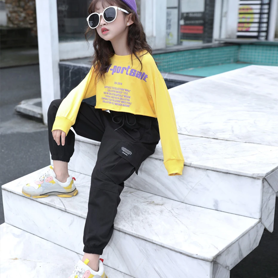 Spring Kids Girls Cotton Sport Pants Casual Camouflage Printed Teenage Girls Cargo Pants Children Trousers Beam Foot Pants Pink