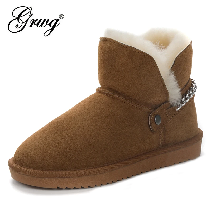 

Женские зимние ботинки из натуральной кожи, с натуральным мехом