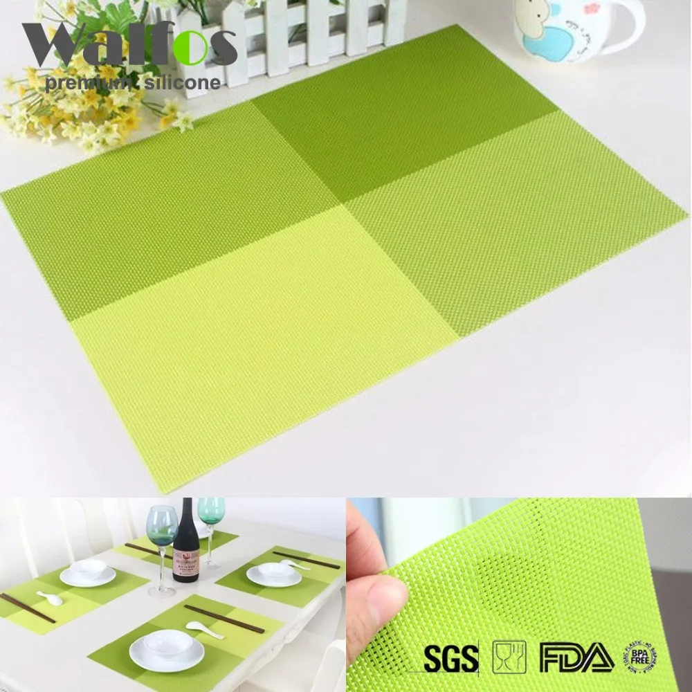 

Walfos Non Slip Insulation Placemat Quality PVC Table Placemat Large Dinner Mat Set of 4PCS Table Mats Fashion Style Dining Mat