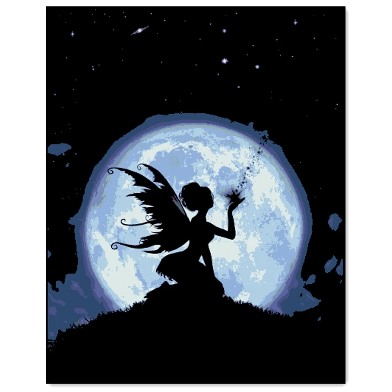 Catch a falling Star cross stitch package fairy aida 18ct 14ct 11ct black cloth people kit embroidery DIY handmade needlework