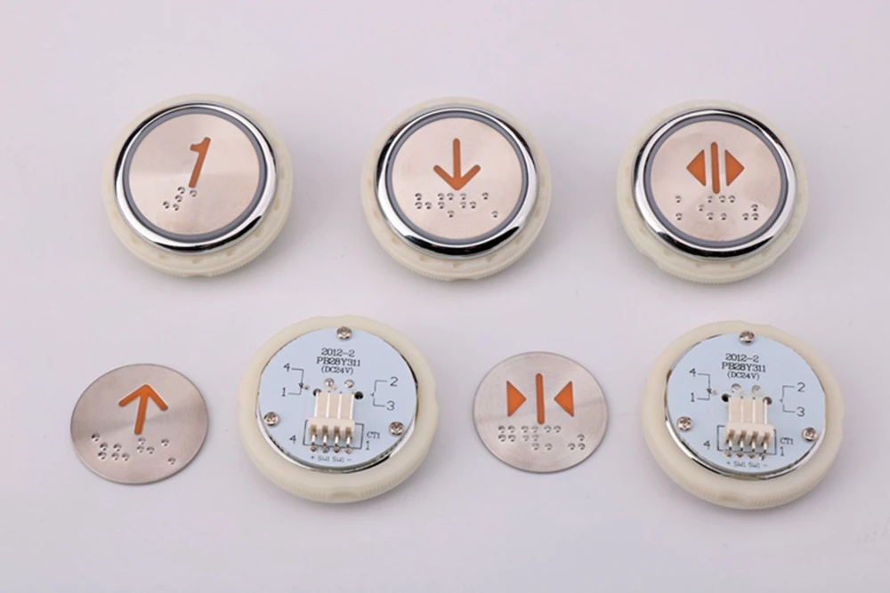 Botón elevador PB28, 50 piezas, PB28Y311, DC24V, luz naranja, accesorios de elevación