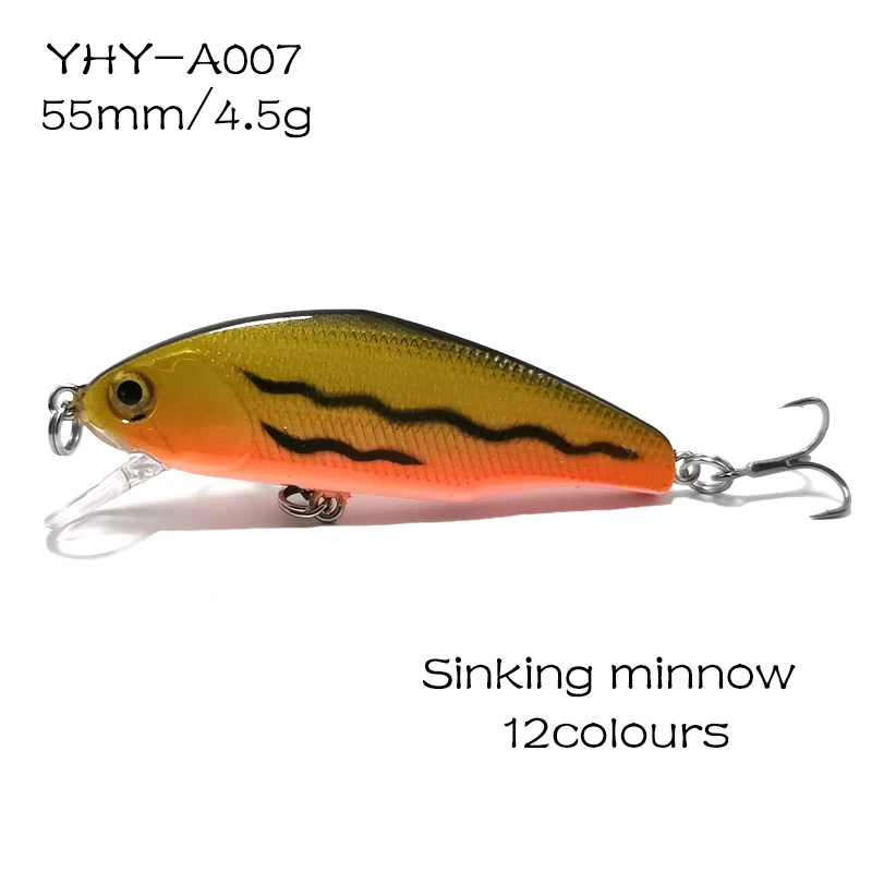 1pc 55mm 4.5g Sinking Minnow Fishing Lures Hard Swimbait