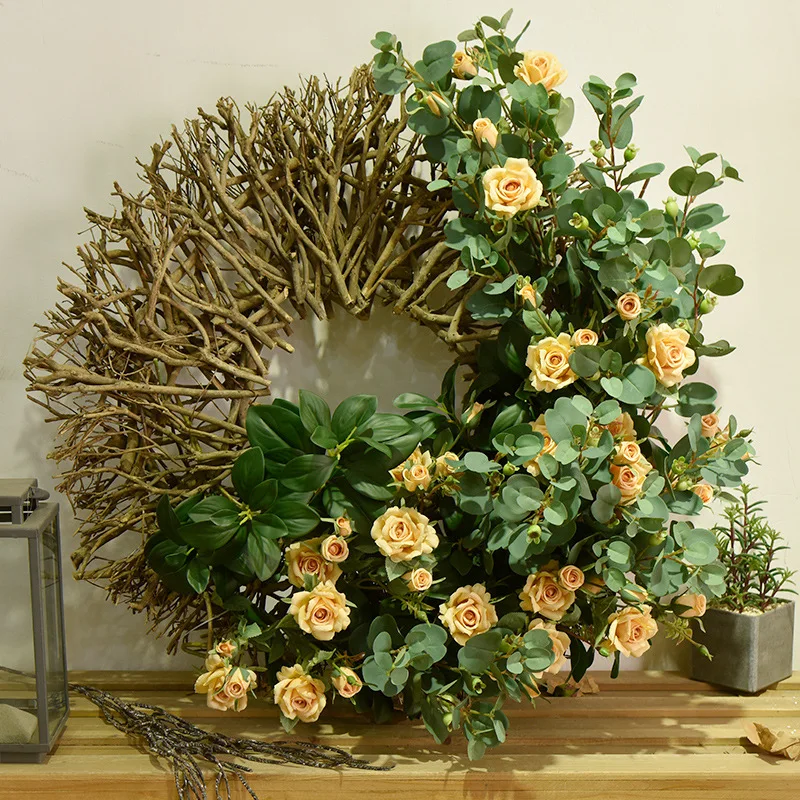 5-Kopf-/Bündel, künstliche Blumen, Seidenrose, langer Zweig, Blumenstrauß für Hochzeit, Heimdekoration, künstliche Pflanzen, DIY-Kranz-Zubehör – Detail 20