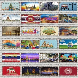 6x12imch Vintage Thailand Travel Poster Plaque Sign Metal Plate Souvenir Wall Art Shop Restaurant Craft Home Decor DC-0314A
