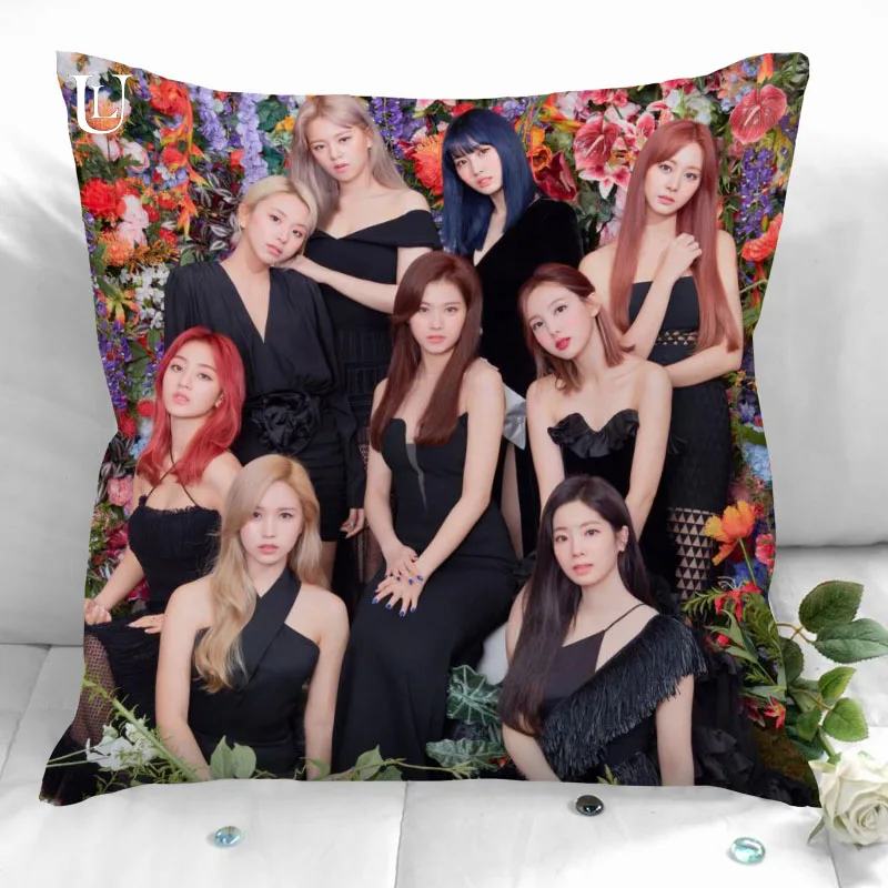 New Custom TWICE Pillowcases Printed Square Pillowcase Home Decorative Zipper Pillow Cover 35X35cm40X40cm(One Side)