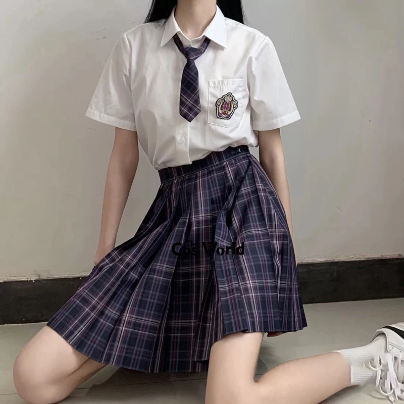 

[The Banquet] Japanese Girl's Summer High Waist Pleated Plaid Skirts For JK School Uniform Students Cloths