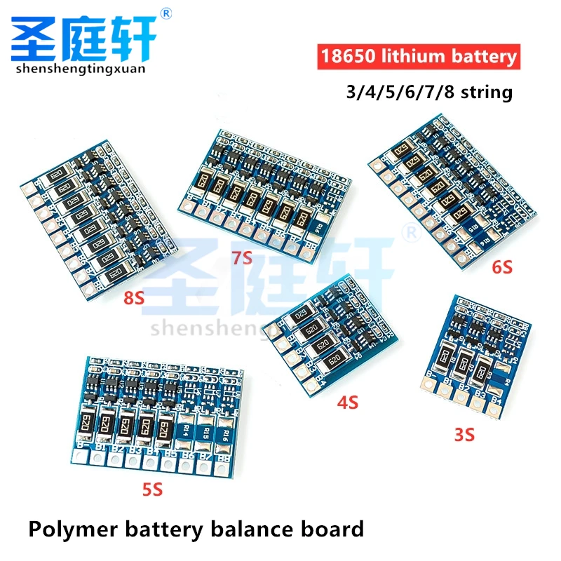 BMS-3S, 4S, 6S, 7S, 8S, 18650 Lithium Battery Charger, Protection Board, Power Bank, Balancer, Li-ion, Lipo, PCB, Charge Equaliz