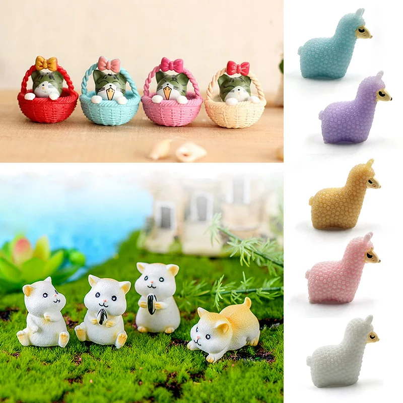 4pc Christmas Penguin Rabbit Squirrel Cat Dog Cow Pig Animal Model Action Figure Cake Decoration Hot Toy Set Children Doll House