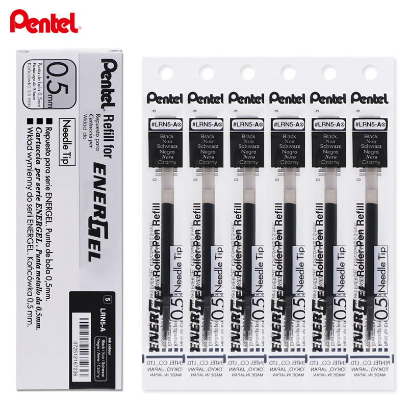 12 шт./кор. Pentel Energel X игла для заправки Tip LRN5 заправка гелевых чернил подходит для BLN75/105 0,5 мм черный/синий/красный/синий черный цвет