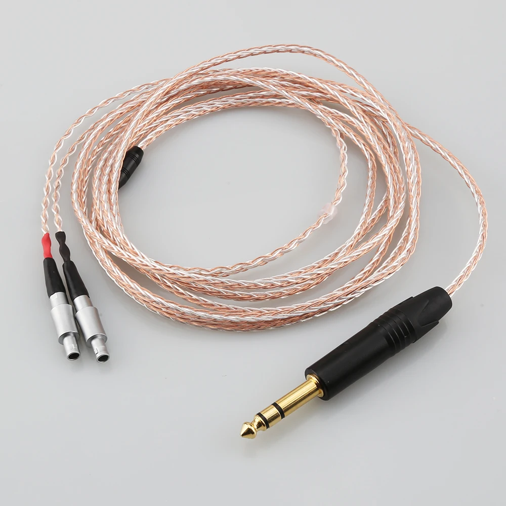 

HIFI 6.35mm 4pin XLR Balanced Male 8 core 7N OCC Single crystal Handmade Headphone Upgrade Cable for HD800 HD800S Headphone