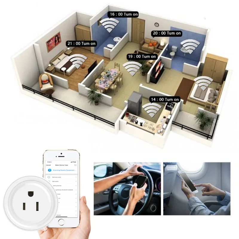 New Smart Wifi Socket US Power Plug Mobile APP Remote Control Work with Amazon Alexa Google Home Smart Life voice control socket