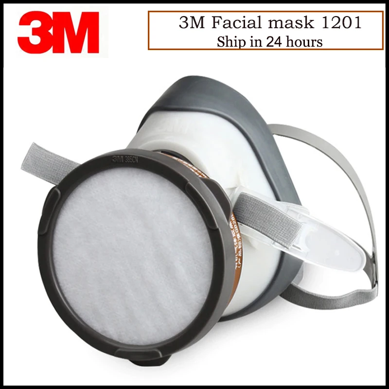 3M 1201 Half-face Painting Mask 4 in 1 set 3001 Gas Cartridges Spraying Mask Single Pot Double Filters G1201