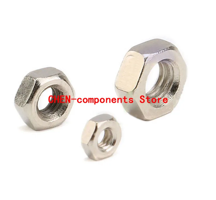 100PCS NEW Original M2 M3 M4 stainless steel nickel-plated nut anti-thread nut hex nut screw cap