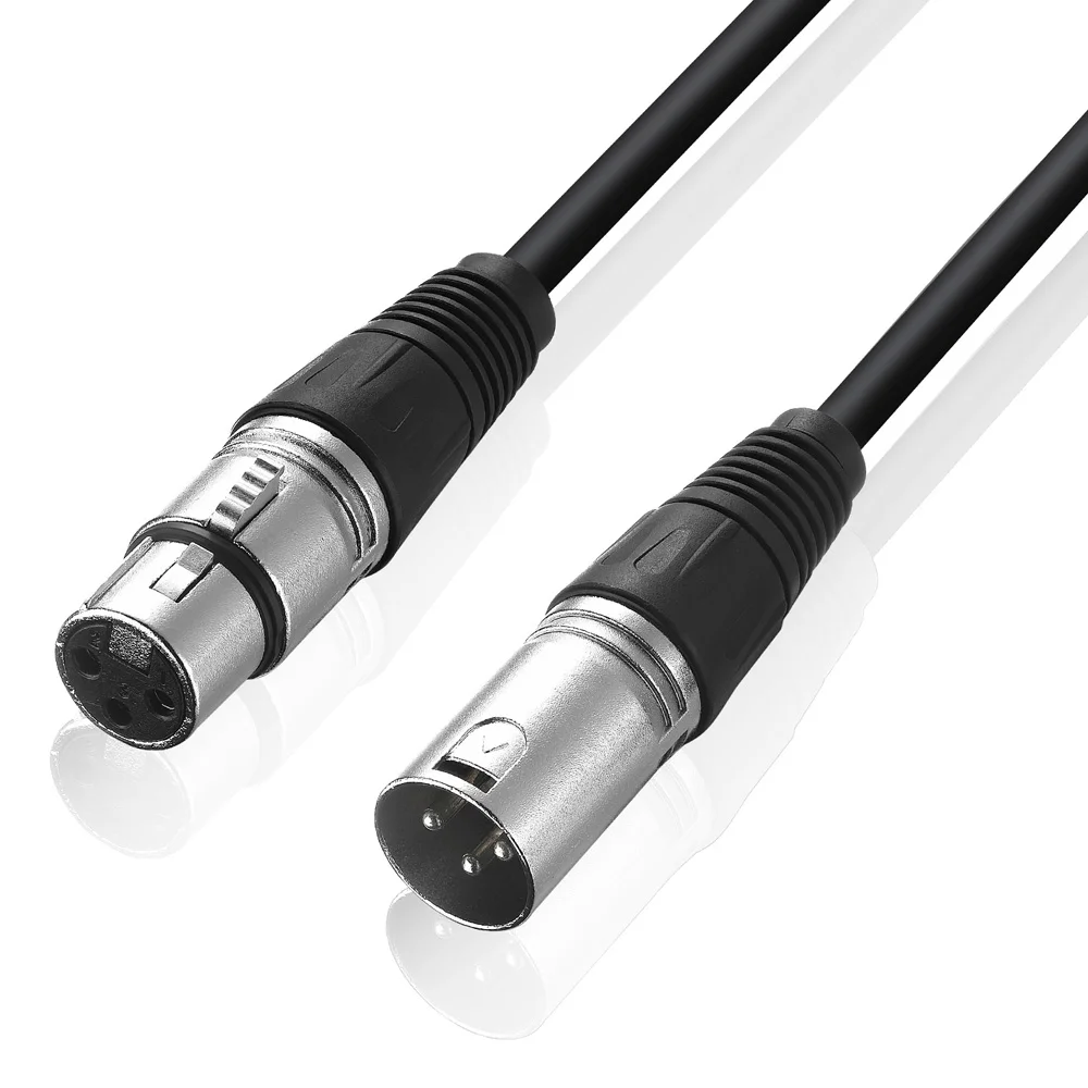 Bochara 3Pin kabel xlr męski na żeński M/F ekranowany kabel Audio OFC do mikser do mikrofonu światło sceniczne wzmacniacz 1m 1.8m 3m 5m 10m