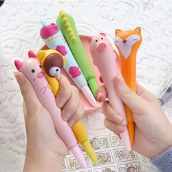 Slow Rising Pencil Pen Soft Squeeze Pen Squishy Pens Great Stress Relief Toy Pencil Toppers Gifts Pink Rabbit for Kids