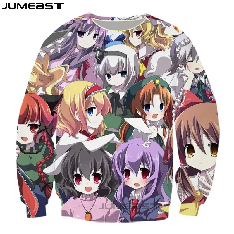 

Jumeast Men Women 3D Sweatshirt Cartoon Anime Oversized Streetwear Harajuku Long Sleeve T Shirt Spring Autumn Pullover Tops Tees