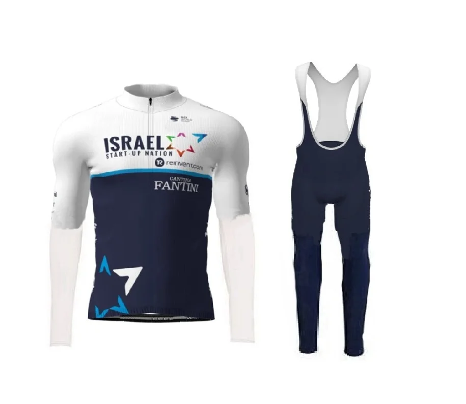 

Spring Summer 2021 ISRAEL START UP NATION TEAM Men's Cycling Jersey Long Sleeve Bicycle Clothing With Bib PANTS Ropa Ciclismo