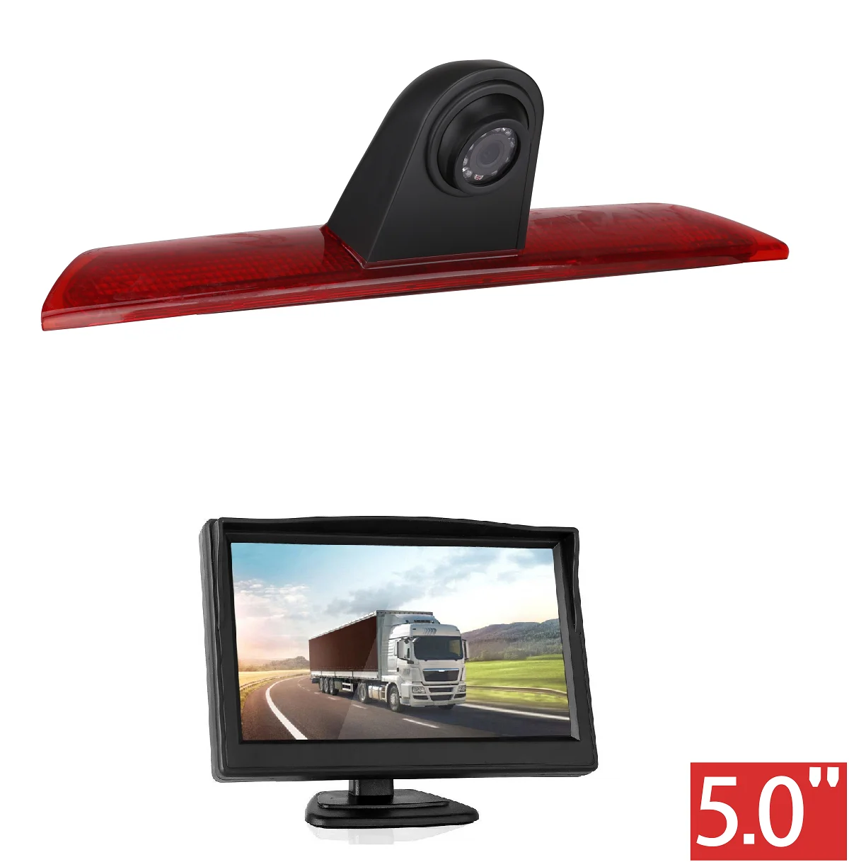 HD 720P Brake Light Rear View Camera Stop lights + 5.0' monitor for FORD Transit Jumbo F150/F250/F350 Transit MK 8 2014-2019
