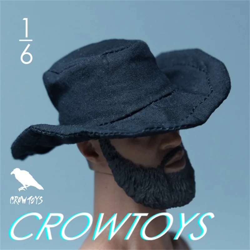 For Sale 1/6th CROWTOYS Black West Cowboy Hat Model Can Be Shaped Model For Usual 12inch Doll Figures