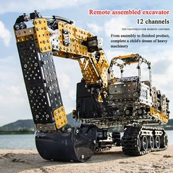 Alloy RC crawler excavator model city construction engineering remote control car assembly children's toy boy gift