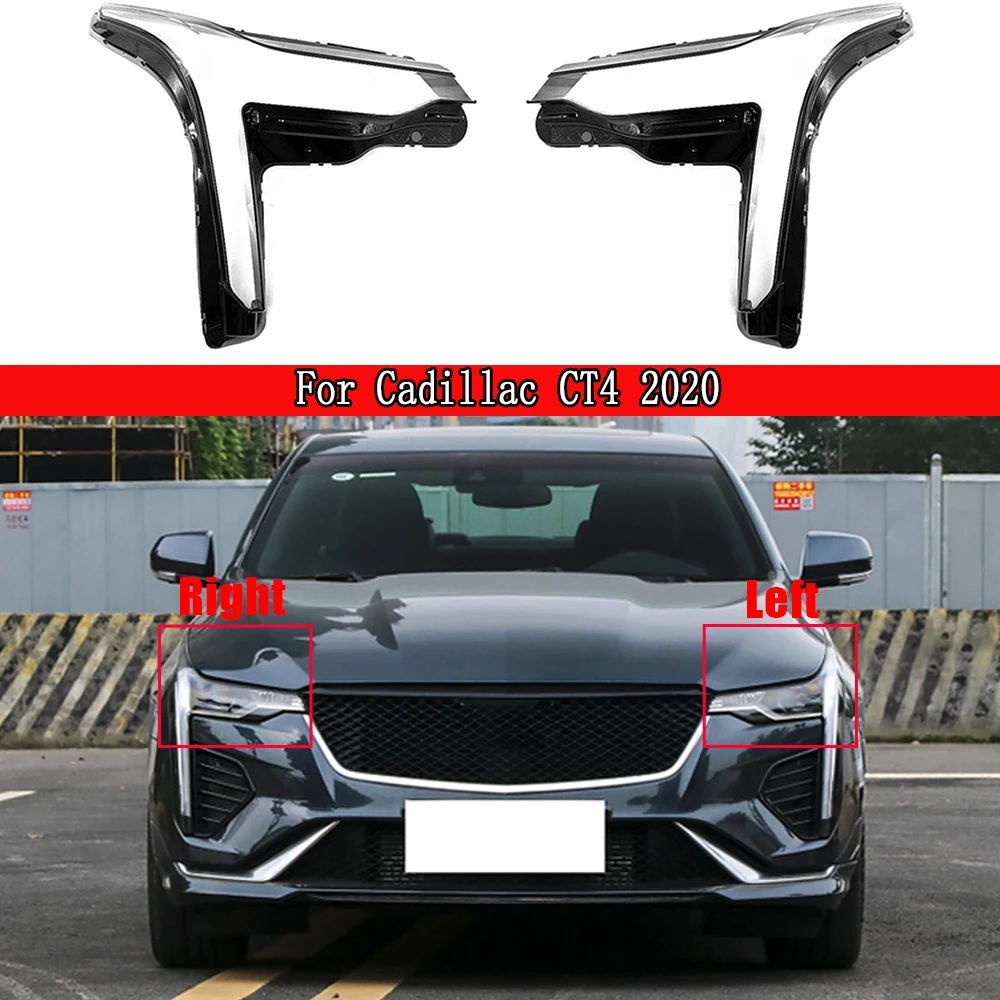 

For Cadillac CT4 2020 2021 2022 Car Front Headlight Cover Transparent Lampshade Plexiglass Replace Original Lens Shell