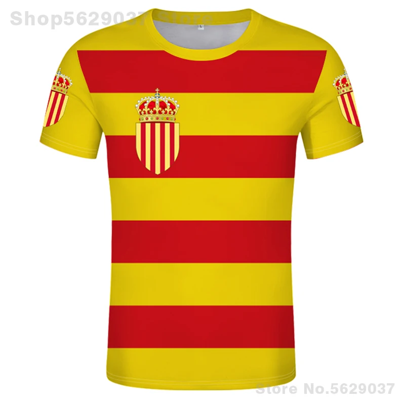 

Catalonia Shirt Free Custom Made Name Number Barcelona T-Shirt Print Text Word Girona Tarragona Lleida Manresa Spanish Clothing