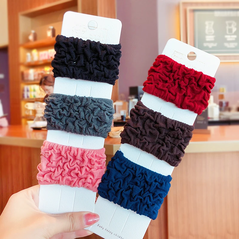 New Women Girls Sweet Soft Width Elastic Hair Bands Ladies Lovely Solid Elegant Scrunchies Rubber Bands Female Hair Accessories