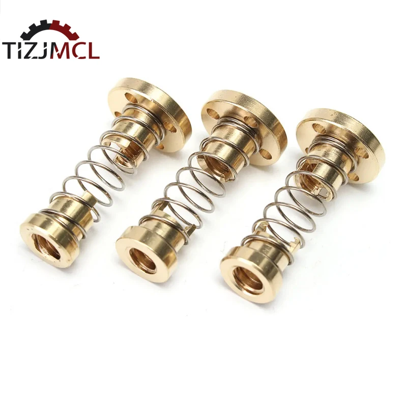 T8 Lead Screw Anti Backlash Spring Nut Loaded Elimination Gap Nut Lead2mm/4mm/8mm For Acme Threaded Rod DIY CNC 3D Printer Parts