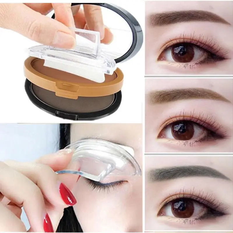 Eyebrow Shadow Set Eyebrow Powder Seal Waterproof Eyebrow Stamp Natural Shape Brow Stamp Powder Quick Makeup Kit Set