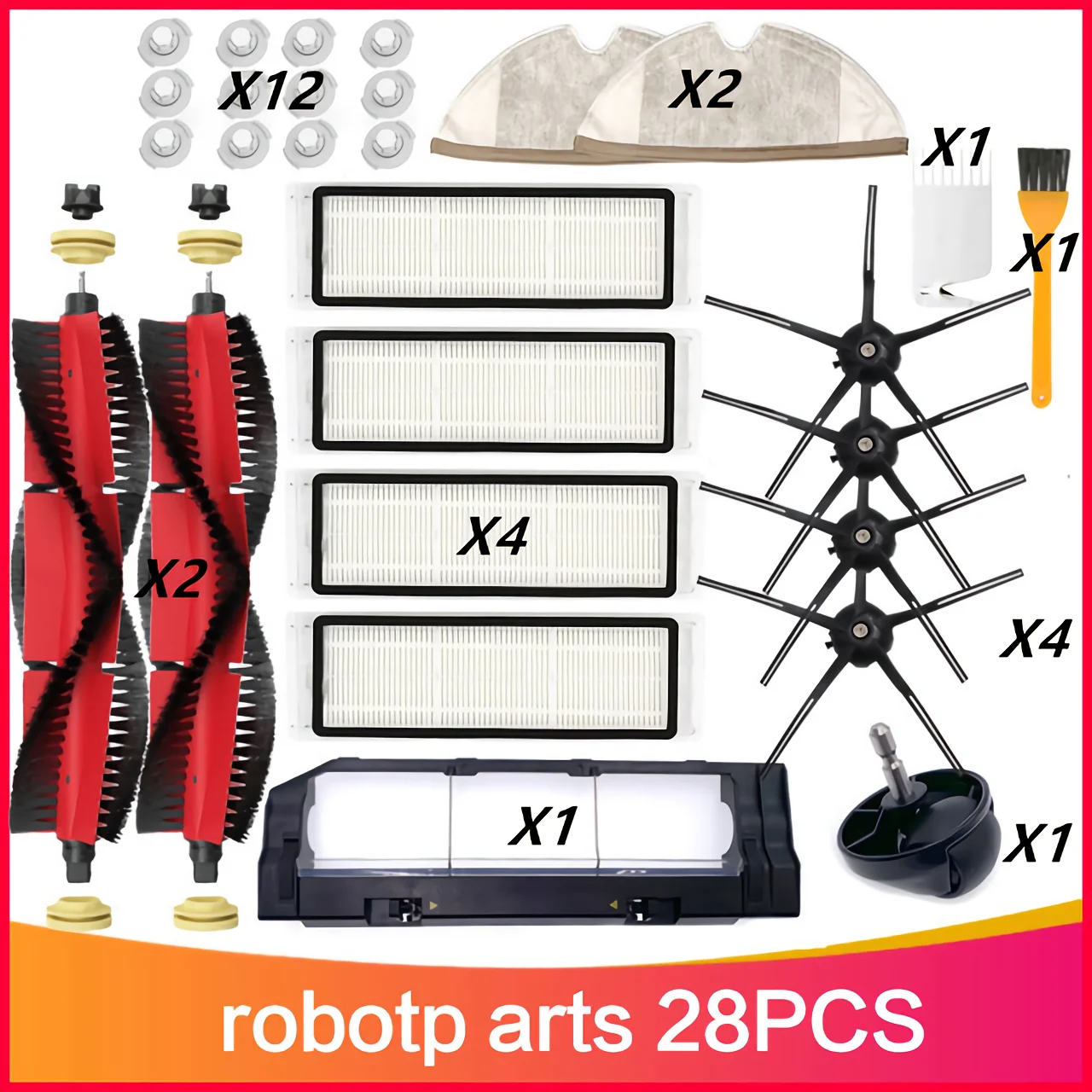 Brush + HEPA Filter + Mop Cloth + Brush Cover + Wheel + Water TanK Filter for Xiaomi Clean Robot Roborock S50 Vacuum Cleaner