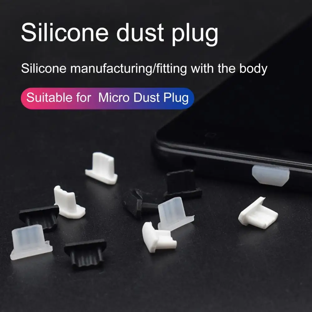 Convenient Multifunction 5Pcs Mini Anti-dust Silicone Micro-USB Phone Charger Dust Plug