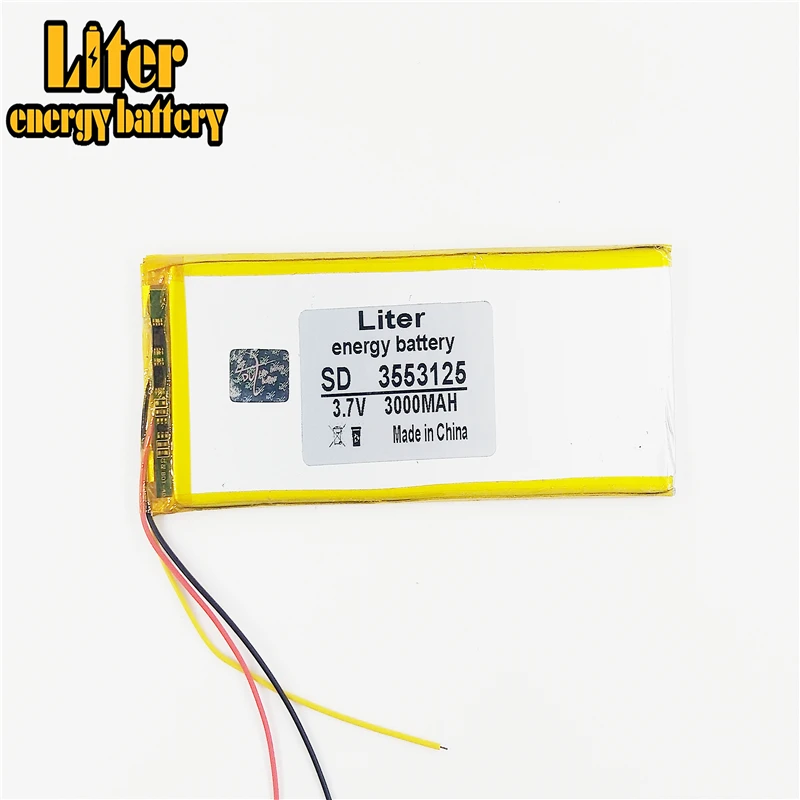 3 line 3.7V,3000mAH 3553125 3555125 Liter energy  polymer lithium ion battery Li-ion battery for tablet pc 7 inch 8 inch