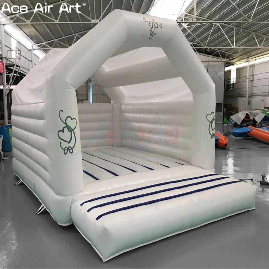 2025 Commercial White Inflatable Arched Tunnel Wedding Bounce House For Kids Jumping Made By Ace Air Art