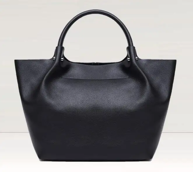 

New in women genuine leather soft casual solid handbag cowskin totes large bag