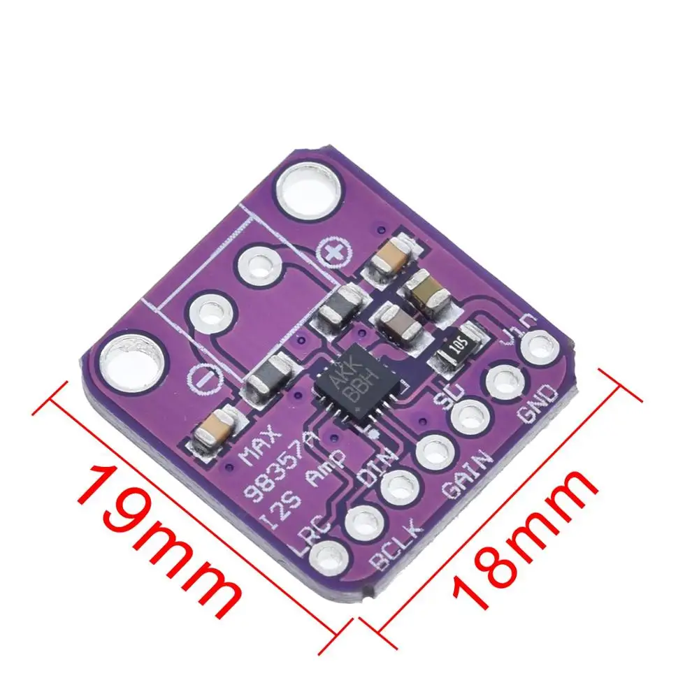 Max98357 I2S 3W amplificador clase D interfaz de ruptura Módulo Decodificador Dac Placa de Audio sin filtro para Raspberry Pi Esp32