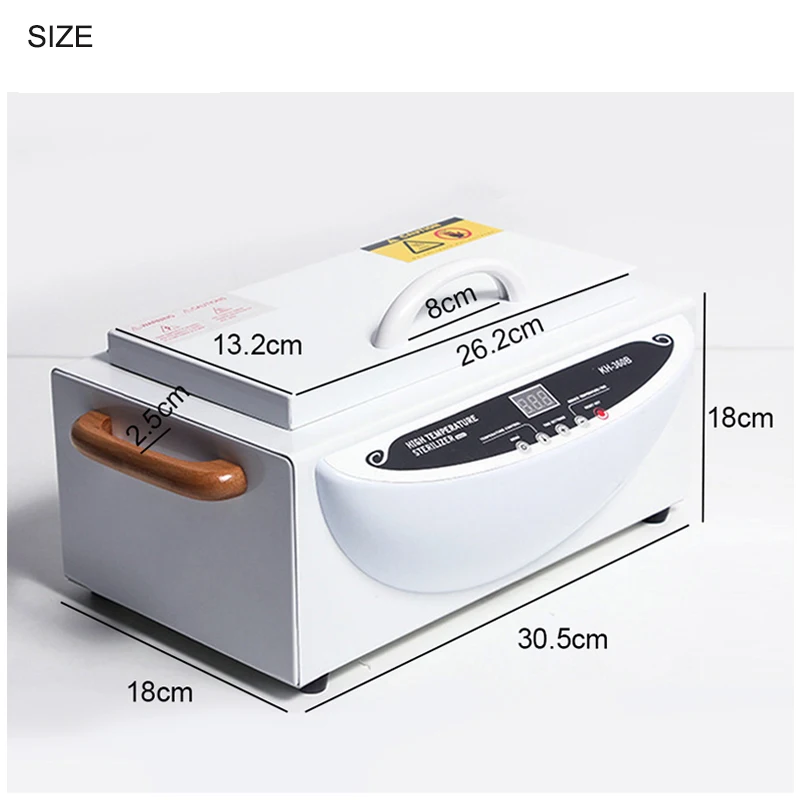 300W Portable Sterilizing Box Nail Sterilizer Cabinet High Temperature Heat Dry Disinfection Manicure With