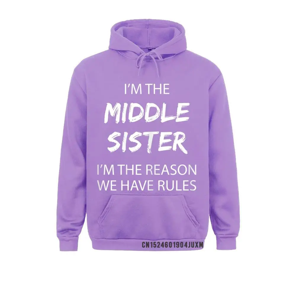 Middle Sister Hooded Rules Middle Child Gift Funny Sibling Manga Women Sweatshirts Simple Style Hoodies Able Hoods Long Sleeve