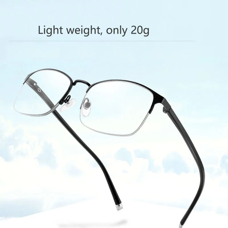 Unzerbrechlich Progressive Multifokale Lesebrille Männer Frauen Anti Blau Licht Presbyopie Brille Flexible TR90 halb rahmen