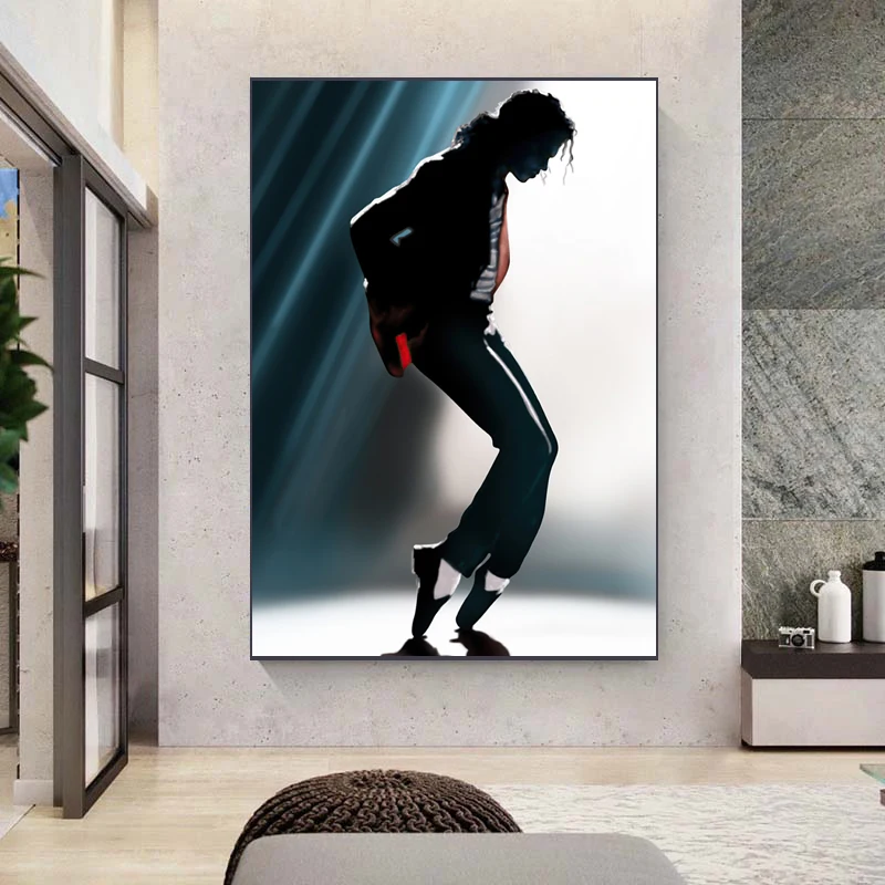 Big Size Art Celebrity Canvas Painting Michael Jackson Dancing Posters and Prints Famous Figure Wall Pictures for Bar Hone Decor