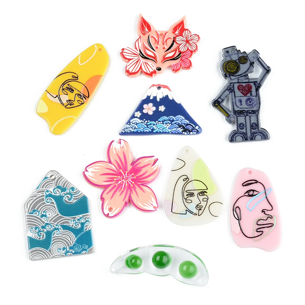 

6 шт./лот Гороховая лиса Красота Аватар робот вишня ювелирные аксессуары ручной работы серьги соединители DIY Подвеска компоненты подвески