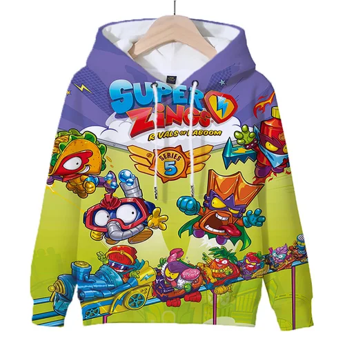 Imagen 2 del producto ¡Nuevo! Sudaderas con capucha de Superzings en 3D, sudaderas de dibujos animados para niños, ropa para niños, jersey de SuperThings, Tops, abrigos con capucha bonitos para niños y niñas