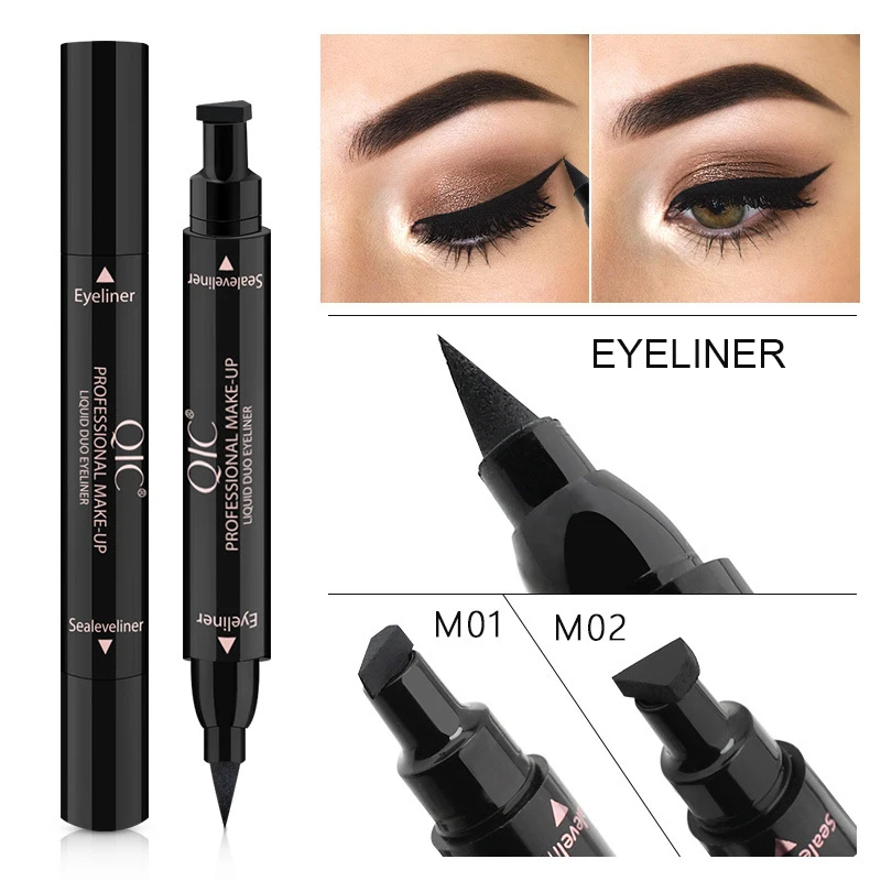 OWOSC 1pc Eyeliner Stamp Liquid Eyeliner Pencil Double Headed Makeup Stamps Seal Pen Eyeliner Pencil Long-lasting Waterproof