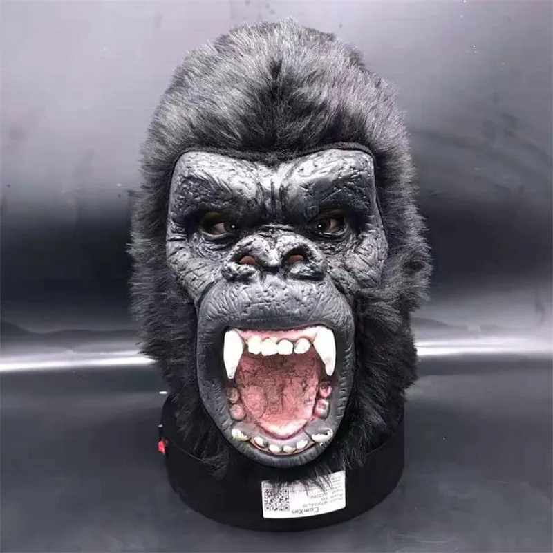 King Kong Planet of The Apes Gorilla Latex Hood, Animal Masks, Blood, Scary, Halloween, Monkey Head Mask, Adult