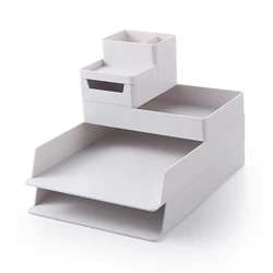 Paper Document Plastic Case Office Table Desk Storage Filling File Box Holder