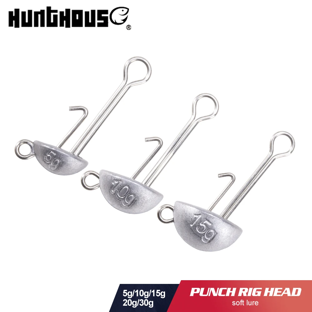 

Hunthouse Fishing Metal Jig Punch Rig Head Hook Set For Soft Lure 5g/10g/15g/20g/30g High Carbon Stainless Fishing Accesories