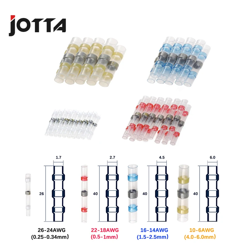 80 PCS Solder Seal Wire Connectors With Box Heat Shrink Solder Butt Connectors Automotive Marine Insulated