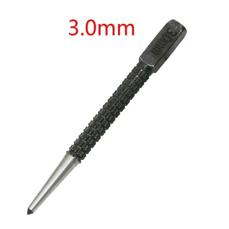 3PC 1.5/2/3มม.เหล็กคาร์บอน Center Punch ชุด10.1ซม.กลาง punch สำหรับโลหะผสมโลหะไม้เครื่องหมายเจาะเครื่องมือ