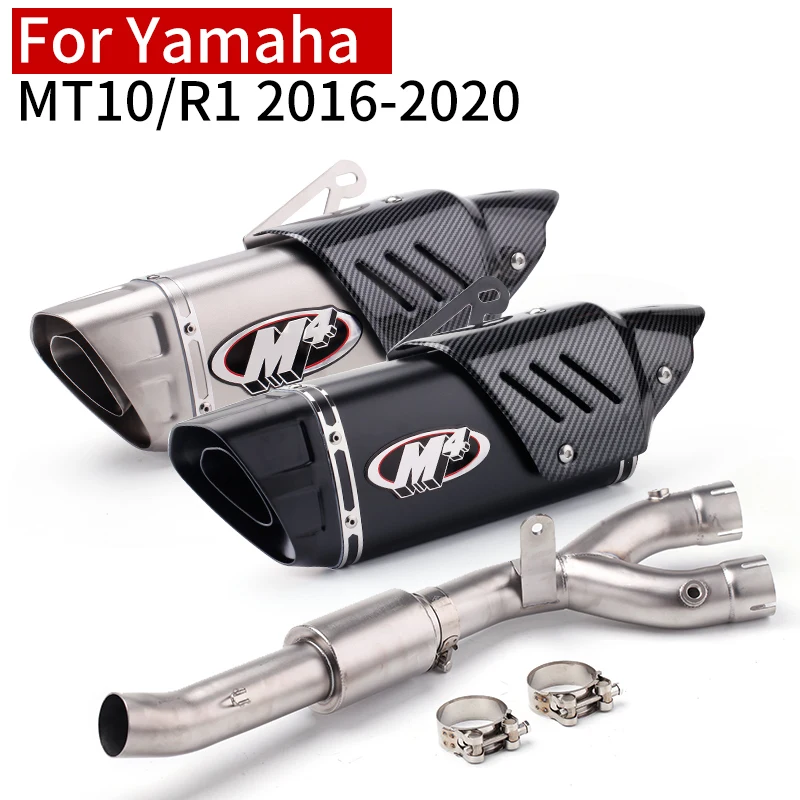 

Refitting stainless steel mt10 inclined triangle exhaust pipe for Yamaha 16 17 18 19 20 R1 middle section