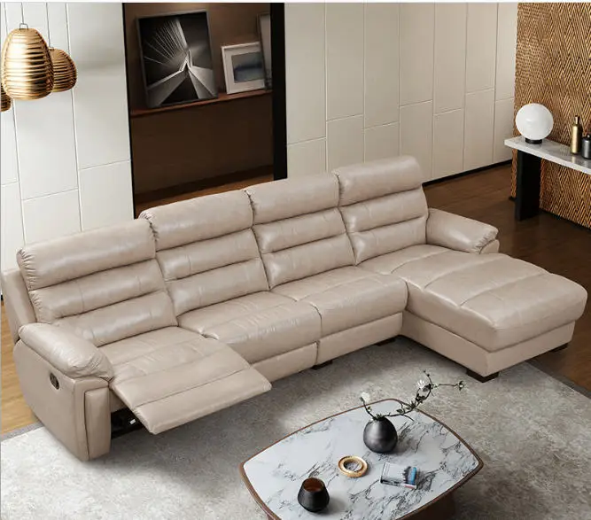 

Living Room Sofa set corner sofa recliner manual genuine leather sectional sofas modern muebles de sala moveis para casa