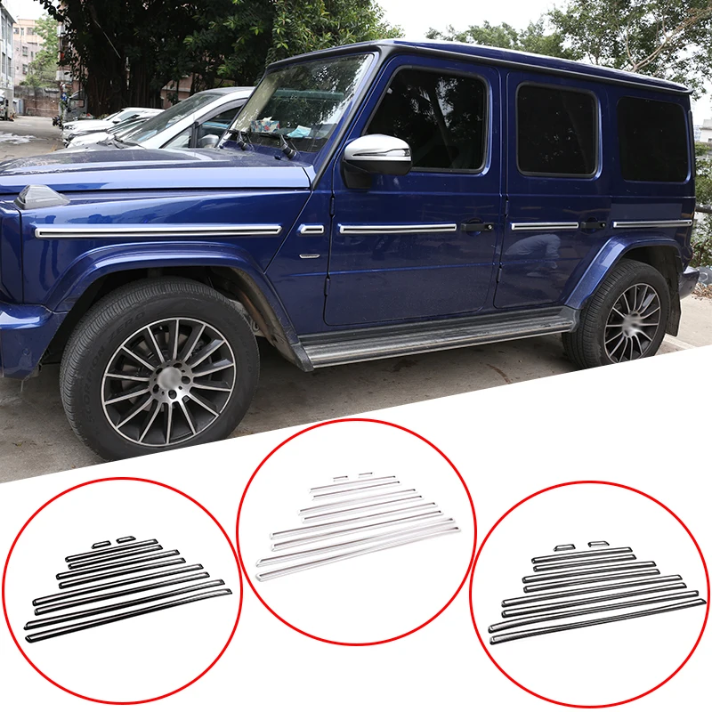 

10 Pcs/Set For Mercedes Benz G Class W464 2019-2022 ABS Car Side Door Body Molding Strips Cover Trim Exterior Car Accessories